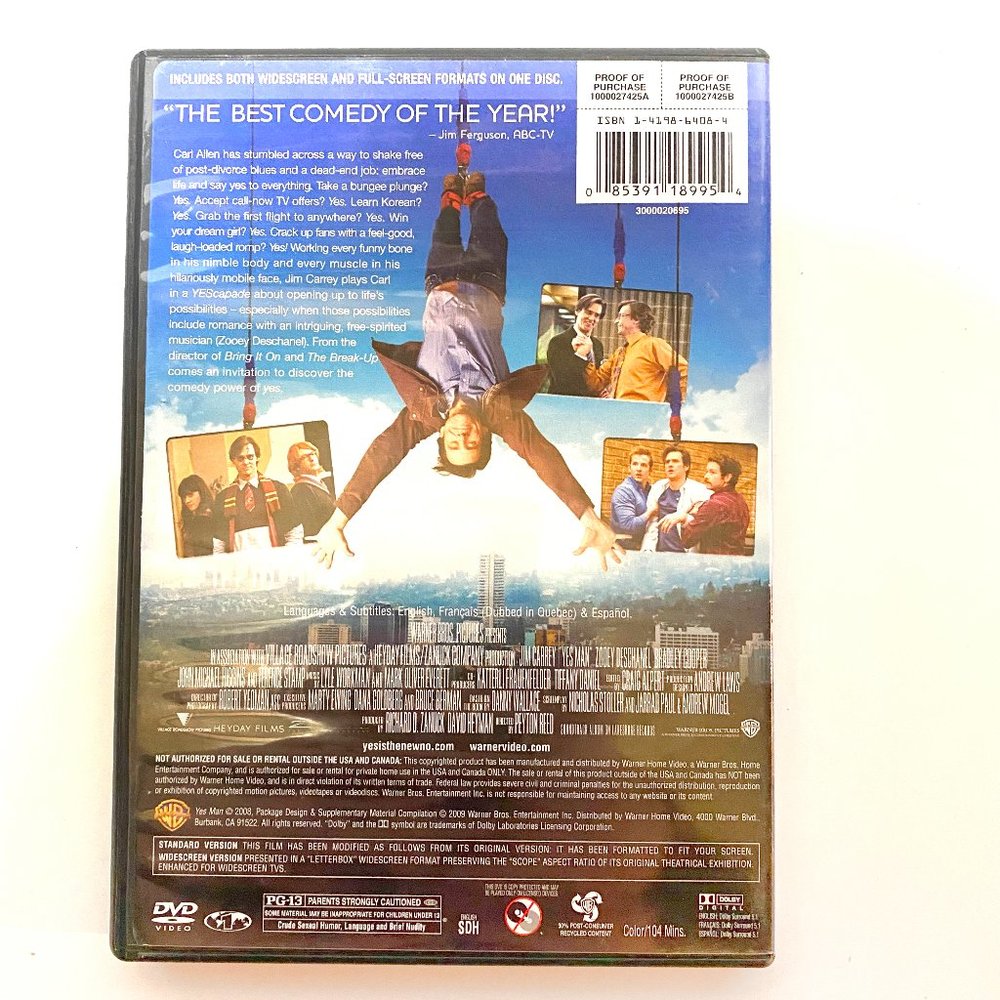 Yes Man, Jim Carrey, Warner Bros., DVD - Picture 2 of 4